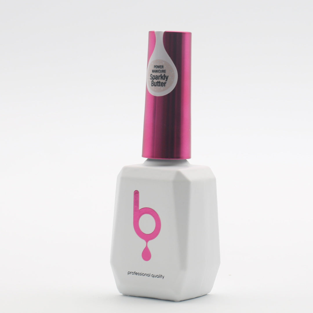 POWER MANICURE SPARKLY BUTTER - Builder Gel Autolivellante Bianco Burro Glitter