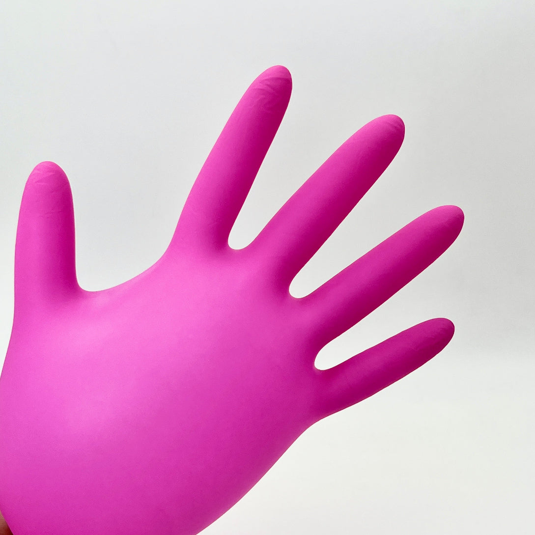 GUANTI NITRILE PROFESSIONAL - FUCSIA - 100 pezzi senza polvere monouso
