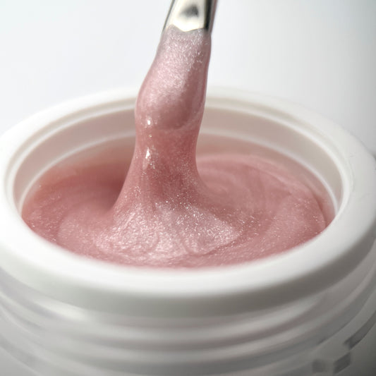 CREAMY SPARKLY ROSE - Builder Gel semi autolivellante - Rosa caldo glitterato
