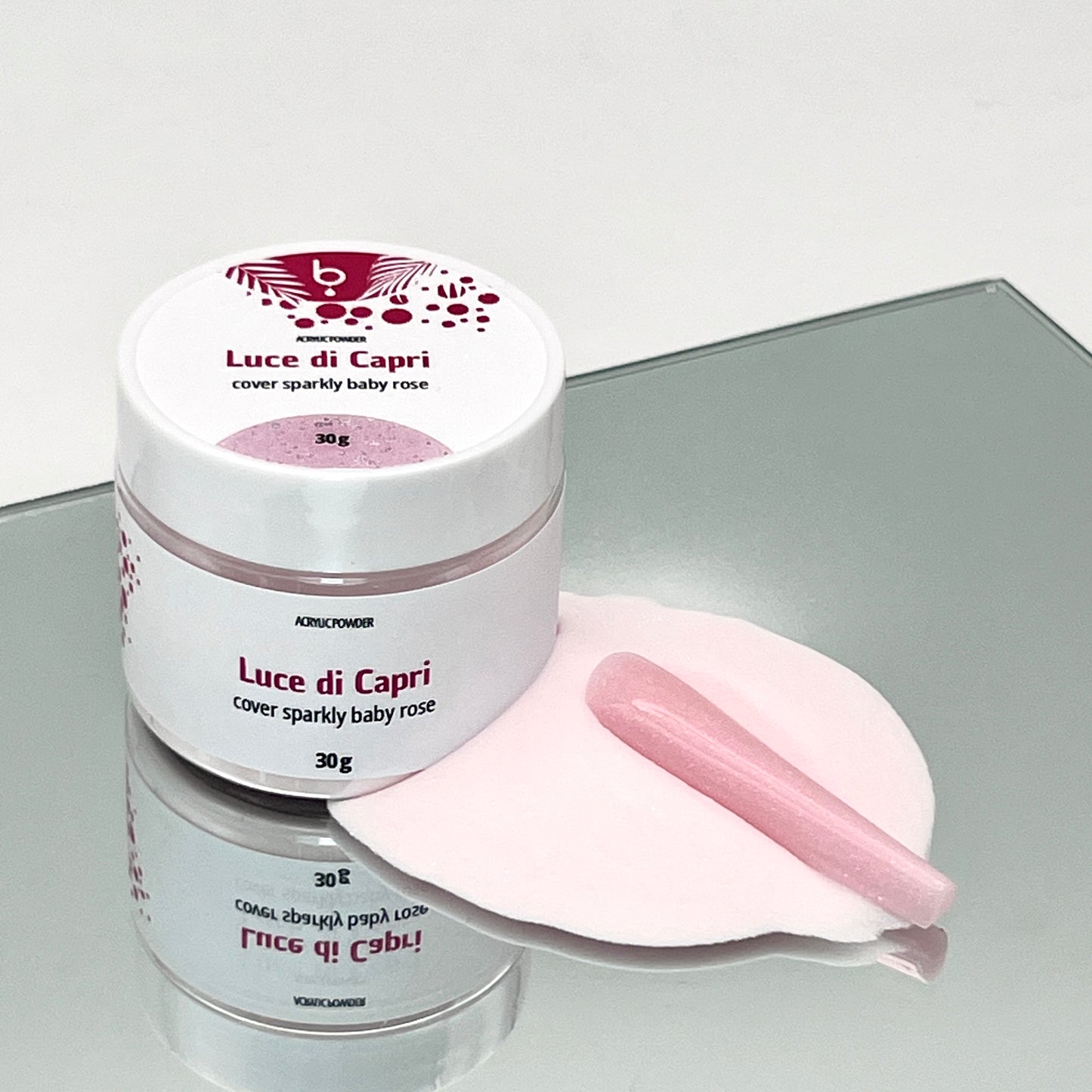 ACRYLIC POWDER Luce di Capri - ACRILICO COVER ROSA FREDDO GLITTERATO ARGENTO