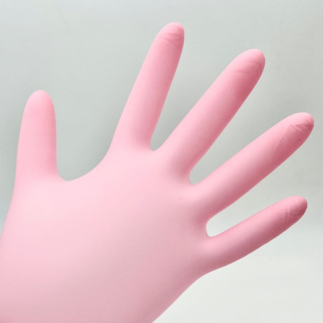 GUANTI NITRILE PROFESSIONAL - ROSA - 100 pezzi senza polvere monouso