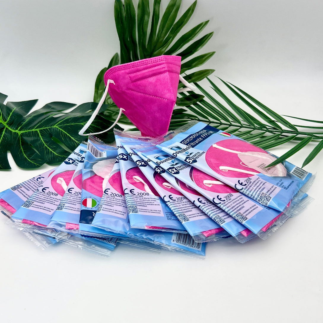 MASCHERINA FFP2 PROFESSIONAL - FUCSIA – alta protezione dalle polveri - monouso